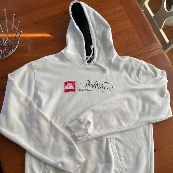 Quiksilver Men's White Hoodie Size XL - Picture 1 of 10